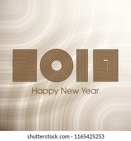 Happy new year 2019 Text Design vector.