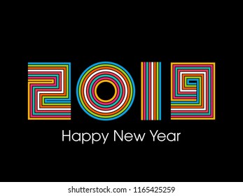 Happy new year 2019 Text Design vector.