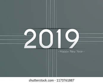 Happy new year 2019 text design elements for new year celebration cards, holidays, decorations & party flyers. Vector Illustration background card for happy new year 2019. 