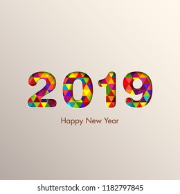 Happy new year 2019 Text Design vector.