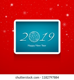 Happy new year 2019 Text Design vector.