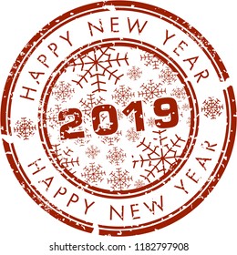 Happy new year 2019 Text Design vector.