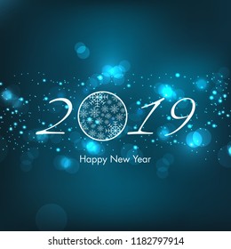 Happy new year 2019 Text Design vector.