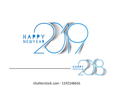 Happy New Year 2019 Text Design  Patter, Vector illustration.