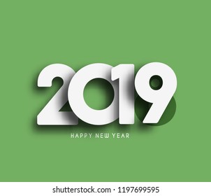 Happy New Year 2019 Text Design  Patter, Vector illustration.