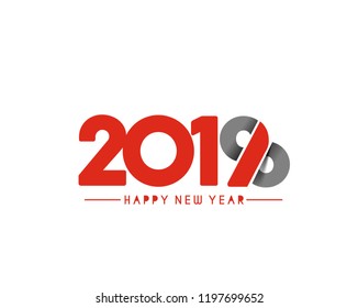 Happy New Year 2019 Text Design  Patter, Vector illustration.