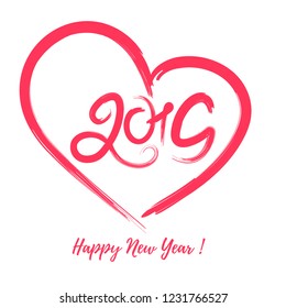 Happy New Year 2019 Text Design , Vector illustration.