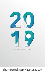 Happy new year 2019 Text Design vector