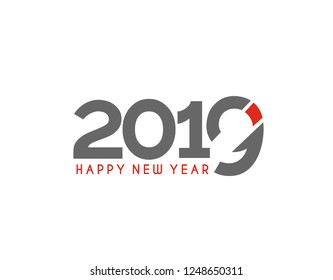 Happy New Year 2019 Text Set Design Patter, Vector illustration.