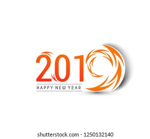 Happy New Year 2019 text design, Vector 
