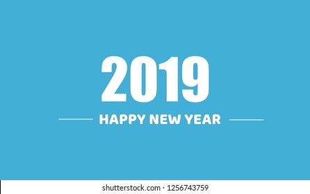 Happy new year 2019 Text Design Vector illustration