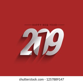 Happy New Year 2019 text design, Vector 