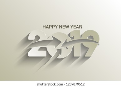 Happy New Year 2019 Text Design  Patter, Vector illustration.