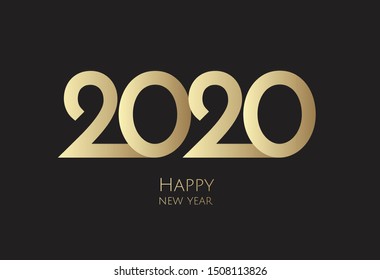 Happy New Year 2019 text design. Brochure design template, card, banner.