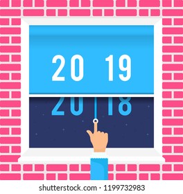 Happy new year 2019 theme. Colorful illustartion for the calendar or banner.