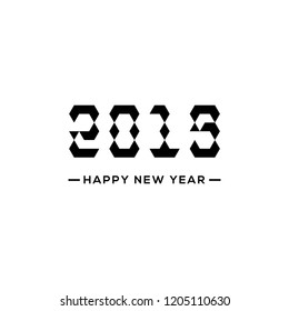 Happy New Year 2019 Triangle Text Design Illustration
