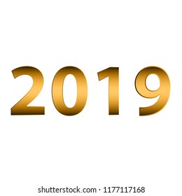 Happy New Year, 2019 Two Thousand and Nighteen.  Winter Holiday, Christmas, New Yea