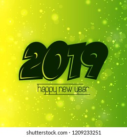 Happy new year 2019 typography with creative design vector