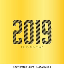 Happy new year 2019 typography with creative design vector