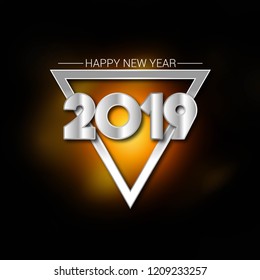 Happy new year 2019 typography with creative design vector