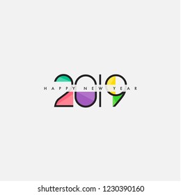 Happy new year 2019, typography design of 2019 vector element.
