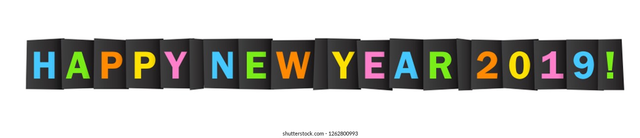 HAPPY NEW YEAR 2019! typography banner