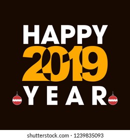 Happy New Year 2019 Typography.Special Use for web banner and other projects.
like cards,invitations etc