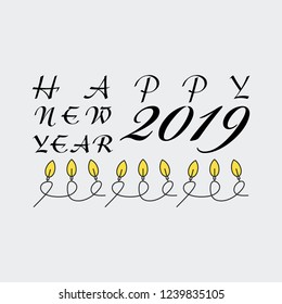 Happy New Year 2019 Typography.Special Use for web banner and other projects.
like cards,invitations etc