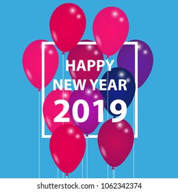 Happy New Year 2019 - Vector Illustration
