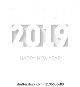 Happy new year 2019 vector background. Cover of business diary for 2019 with wishes. Vector design template.