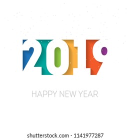 Happy new year 2019, vector background. Vector greeting card design template. Cover of calendar for 2019 with wishes.