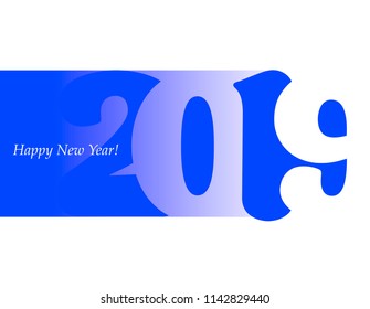 Happy new year 2019 vector background. Cover of card for 2019.