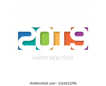 Happy new year 2019 vector background. Vector brochure design template. Cover of business diary for 2019 with wishes. Cover for the calendar or planner.