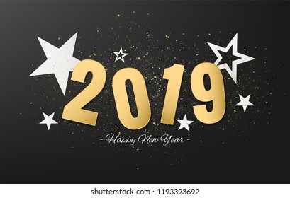happy new year 2019 vector design
