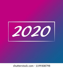 Happy New Year 2019 vector sign on the color gradient background