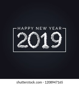 Happy New Year 2019 vector design. New Year 2019 Creative Design Concept.