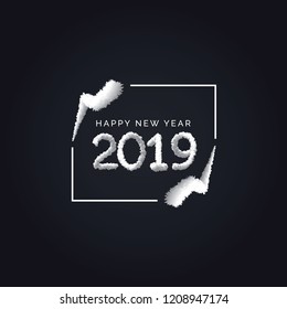 Happy New Year 2019 vector design. New Year 2019 Creative Design Concept.