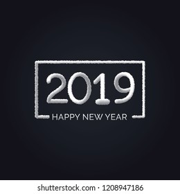Happy New Year 2019 vector design. New Year 2019 Creative Design Concept.