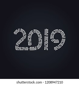 Happy New Year 2019 vector design. New Year 2019 Creative Design Concept.