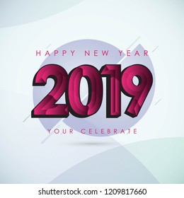 Happy New Year 2019 Vector Template Design Illustration