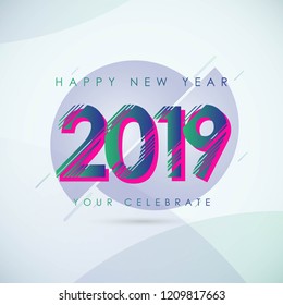 Happy New Year 2019 Vector Template Design Illustration