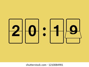 Happy new year 2019 vector background. Сan be used for flyers, invitation, posters, brochure, banners, calendar.