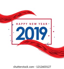 Happy New Year 2019 Vector Template Design Illustration
