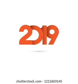 Happy New Year 2019 Vector Template Design Illustration