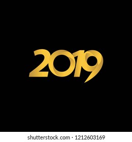 Happy New Year 2019 Vector Template Design Illustration