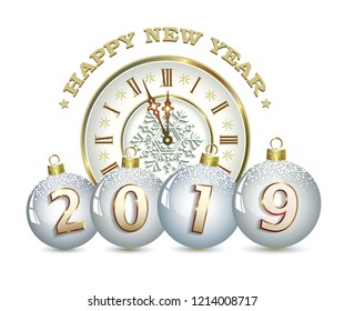 Happy New Year 2019. Vector illustration