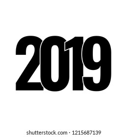 Happy New Year 2019 vector icon. 