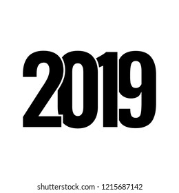 Happy New Year 2019 vector icon. 