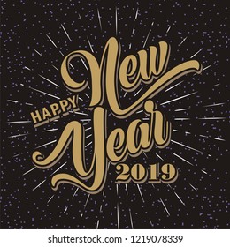 Happy new year 2019 , vector illustration