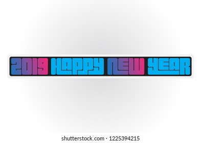 Happy New Year 2019 Vector Illustration